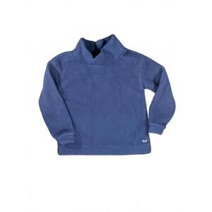 Vineyard Vines Girls Mock Neck Navy Blue Sherpa Sweater - Size Small (7-8 Years)
